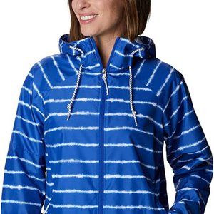 🆕Columbia Women's Side Hill™ Printed Windbreaker, 1X - Lapis Blue Tie Dye Strip
